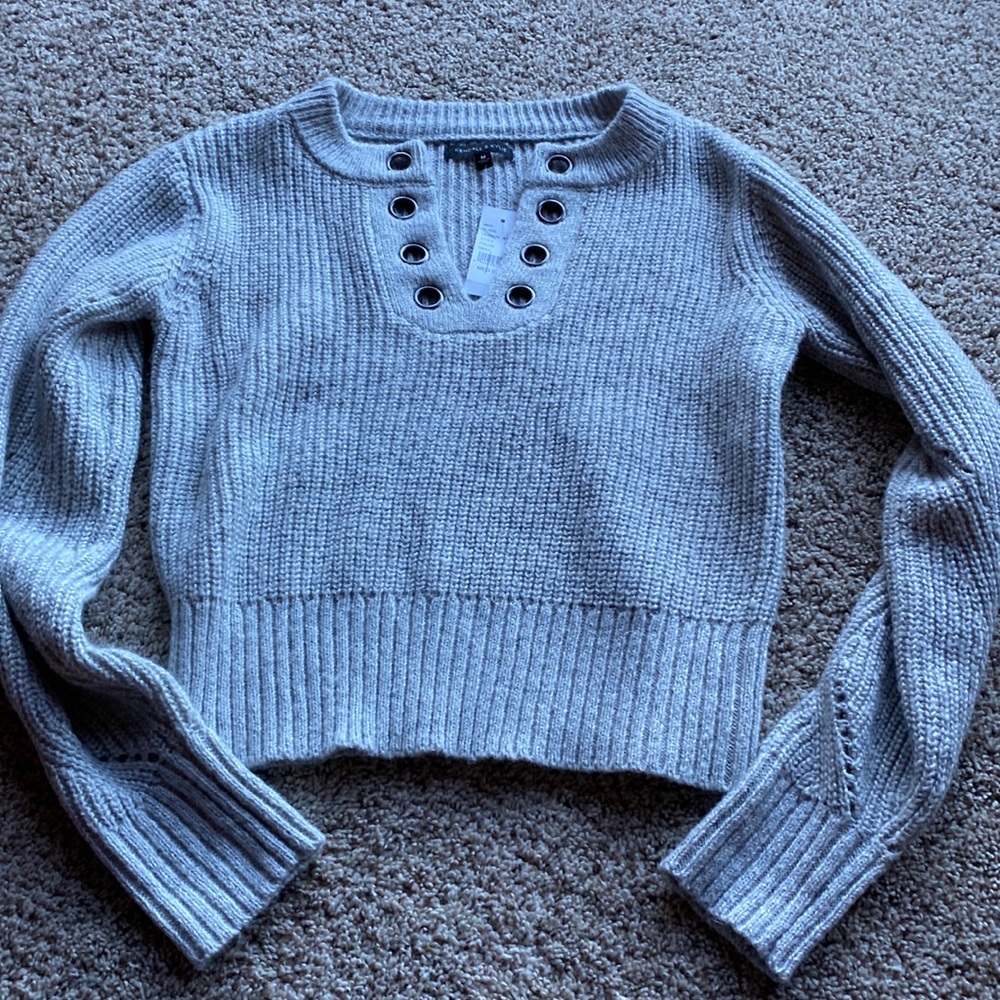 Kendall and Kylie pacsun grey vneck sweater